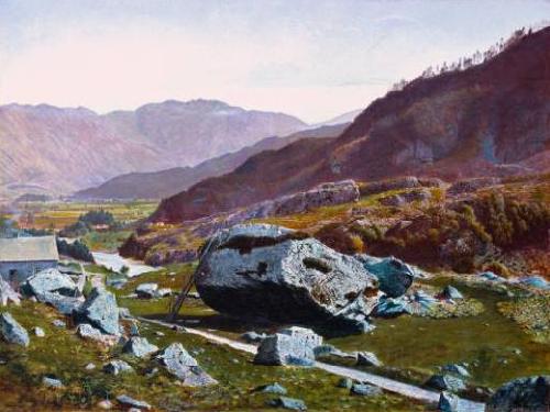 Atkinson Grimshaw Bowder Stone, Borrowdale Norge oil painting art